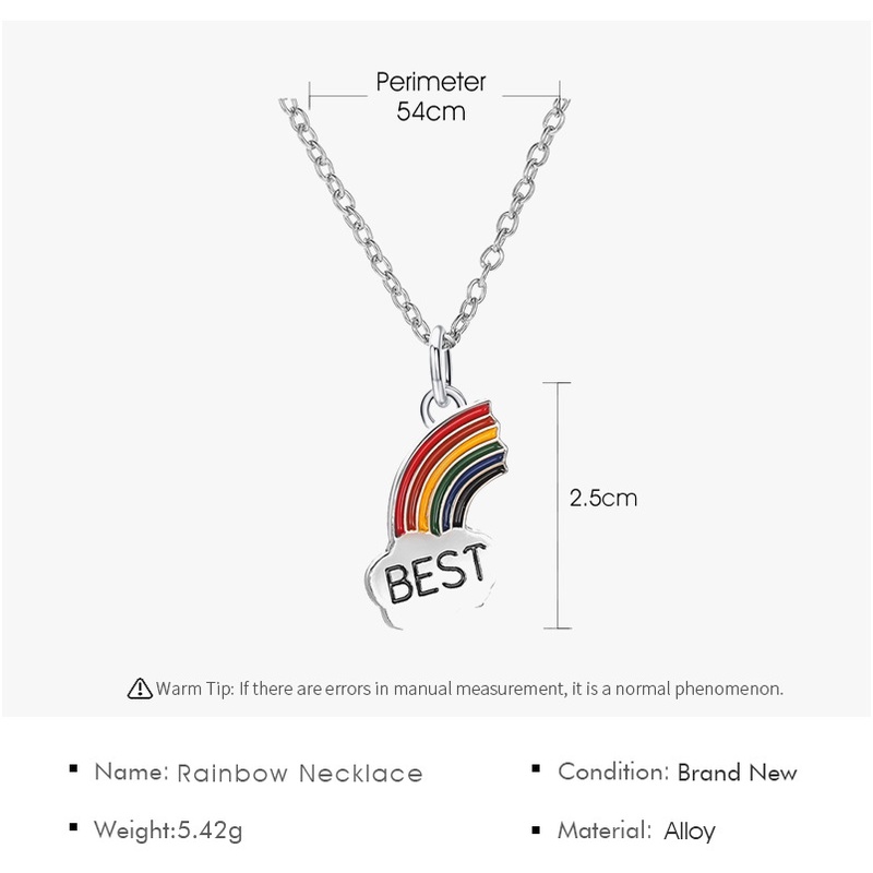 New Fashion Sweet Rainbow Decoration Pendant Stitching Girlfriend Necklace 210902