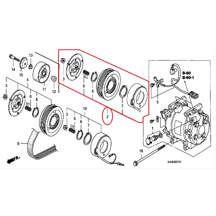 Kompresor Compresor AC JAZZ IDSI / VTEC 2003-2007 Original