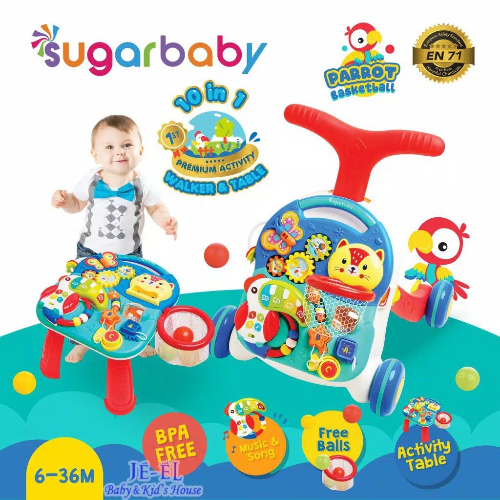 Sugarbaby Walker &amp; Table 10 in 1 Premium Activity Walker &amp; Table Coco Basketball