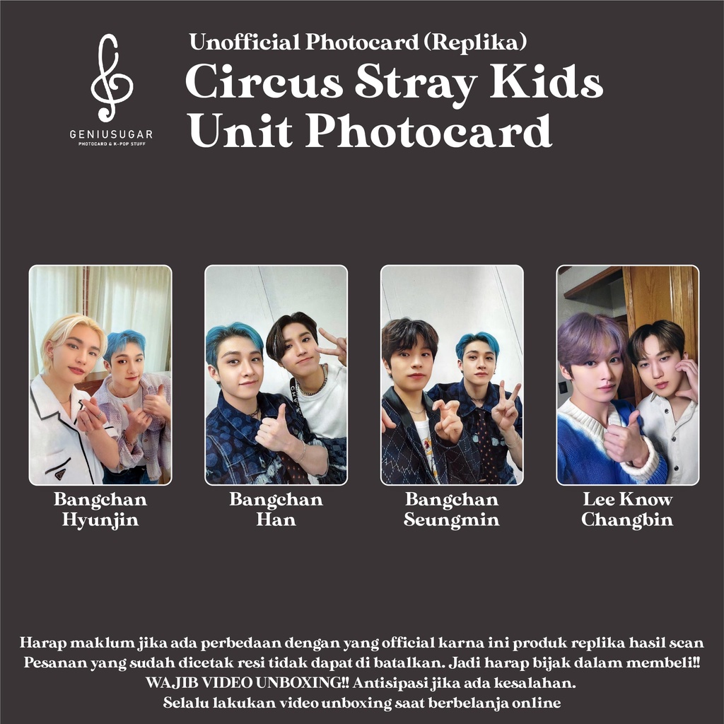 [REPLIKA STRAY KIDS] PHOTOCARD UNIT CIRCUS SKZ