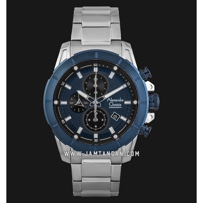 Alexandre Christie AC 6522 MC BTUBU Chronograph Men Blue Dial Stainless Steel Strap