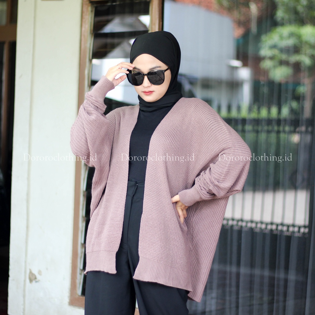 Cardigan Rajut Batwing Oversize Cardigan Jumbo Wanita Lengan Panjang