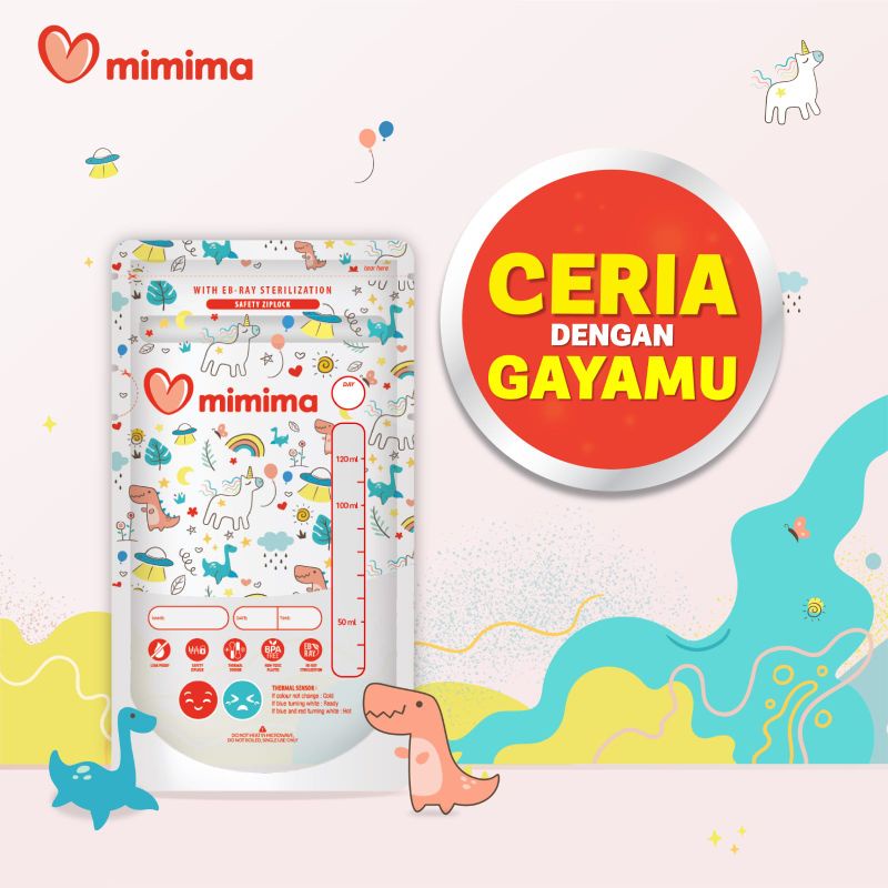 ISI 30 PCS - Mimima Kantong ASI Doodle 120 ml