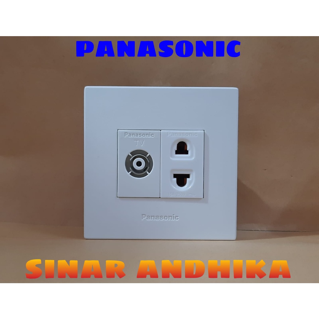 MODUL / JACK TV + STOP KONTAK UNIVERSAL PUTIH STYLE E PANASONIC WESJ 78029W 0119