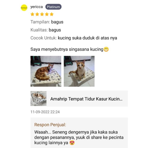 Amahrip Tempat tidur kucing dan anjing ayunan hammock Hewan Peliharaan pet bed