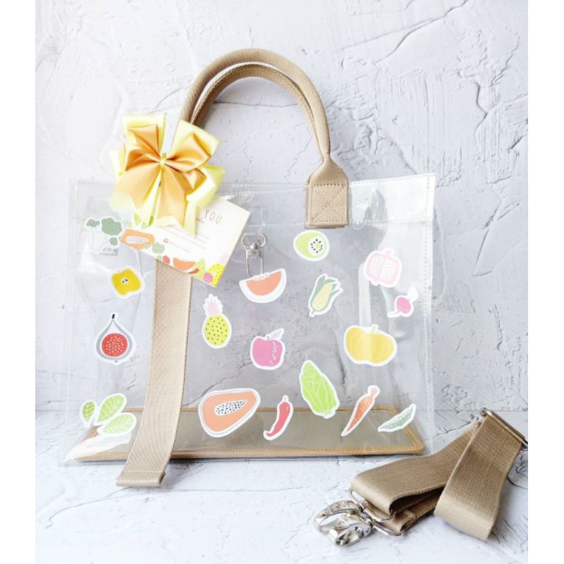 DIY Spices Pvc Bag clear transparent transparan canvas tas Pick a Chloe