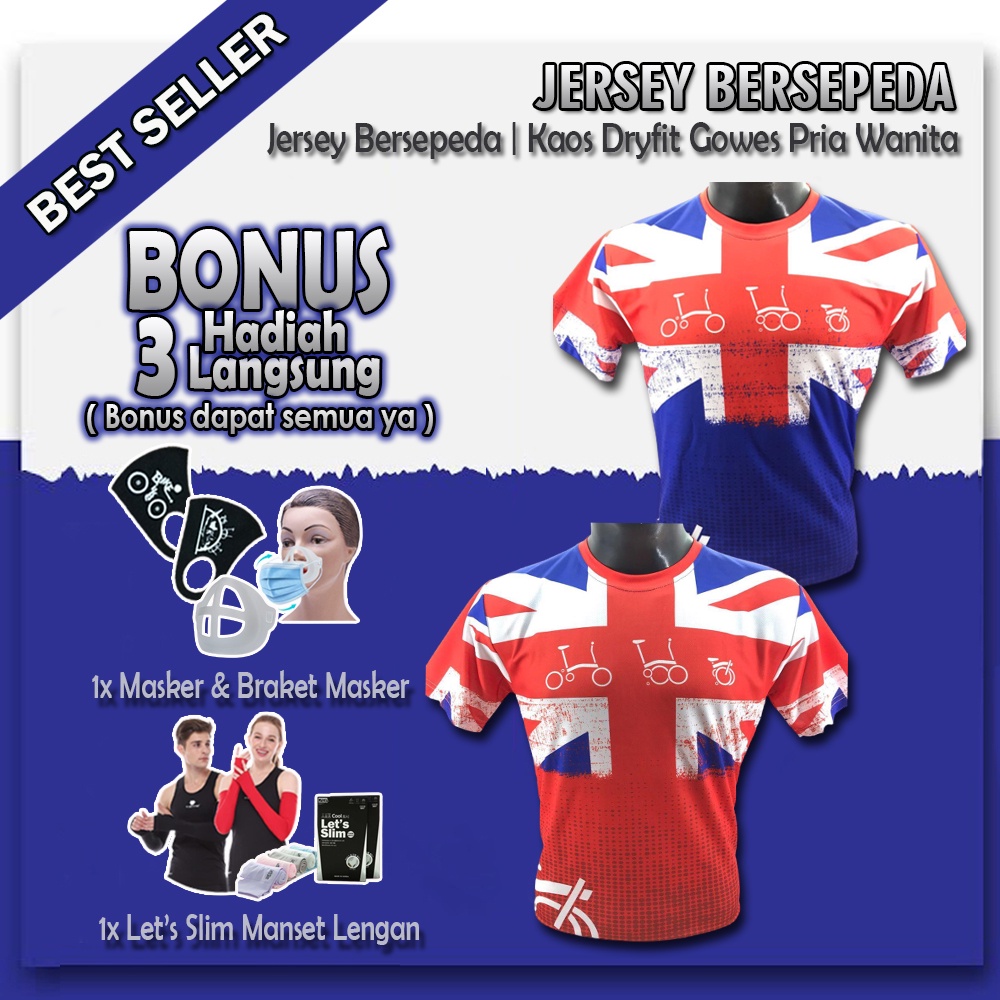 Baju Jersey Olahraga Sepeda Pria Wanita Kaos DryFit Kaos Lengan Pendek