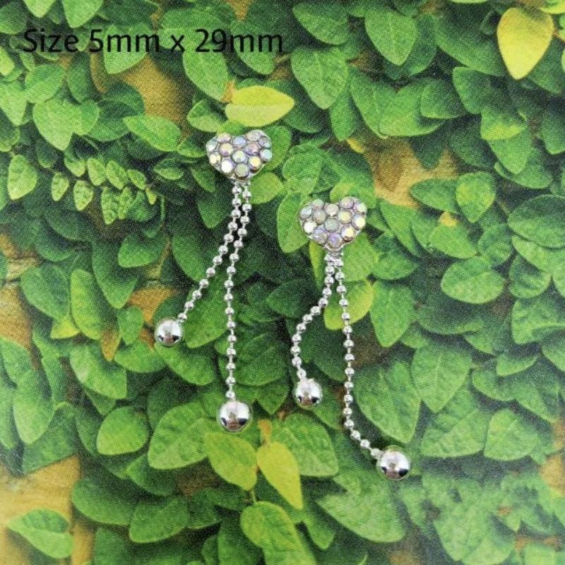 CHARM NAIL ART RUMBAI LOVE SILVER GOLD / HIASAN KUKU/TASBIH DIGITAL