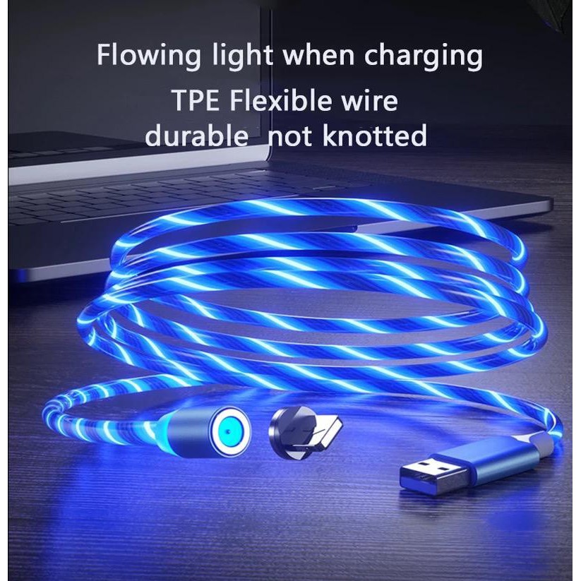 [RO ACC] K11 NANVAN FLOWING LIGHT 3 IN 1 KABEL CHARGER 2A ALL TIPE HP