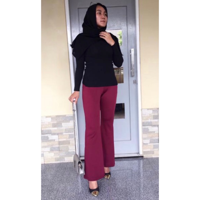 Vanesha Margaretta - 511# celana cutbray bell pants  Bahan Scuba / celana cutbray / palazo pants