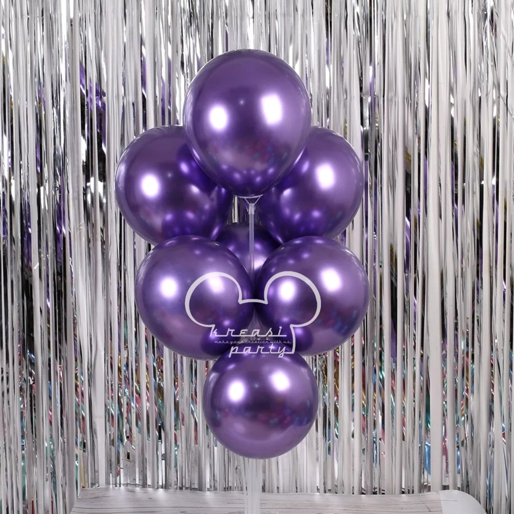 Balon Chrome Ungu / Balon Latex Metalik Chrome / Balon Latex Chrome