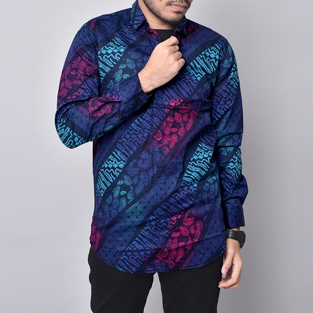 DGM Fashion   New Arrival Distro Batik Pria Bordir Sogan Batikaf Notoarto Batik Ipnu-Ippnu Hem Pria-NAVY 5816
