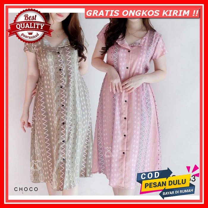 Dress Katun Import Laser Streth Baju Dres Natal Wanita Midi Deres Dress Imlek Dress Wanita Formal Te