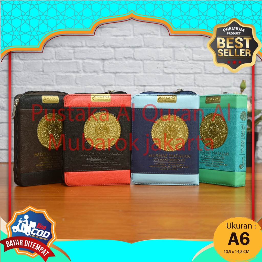 Mushaf Hafalan Utsmani Madinah Terjemah Tajwid Warna A6 Dompet Resleting - Maana Publishing, Al-Qura