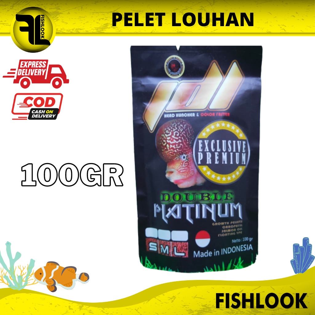 Pelet Louhan JDL DOUBLE PLATINUM 100gr Makanan Louhan Pakan Louhan