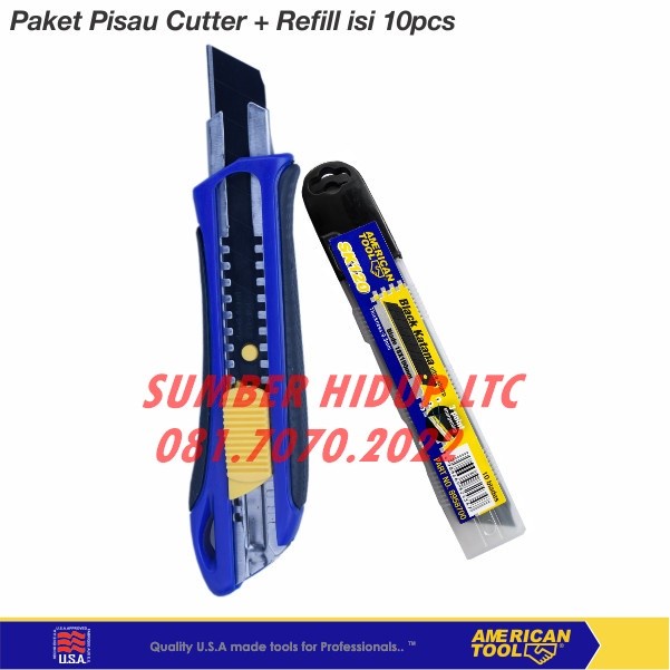

Produk Unggulan American Tool Paket Pisau Cutter+Refill Murah
