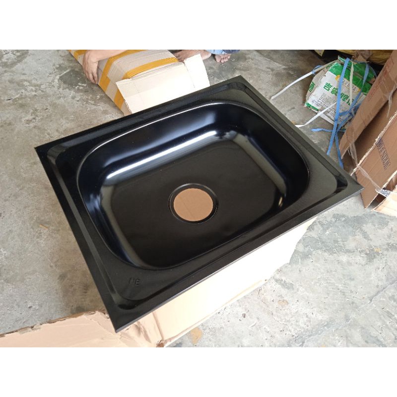 Bak Cuci Piring Wastafel Kitchen Sink Stainless Black 50x40 cm  / Paket Lengkap Bak cuci piring &amp; Kran Air