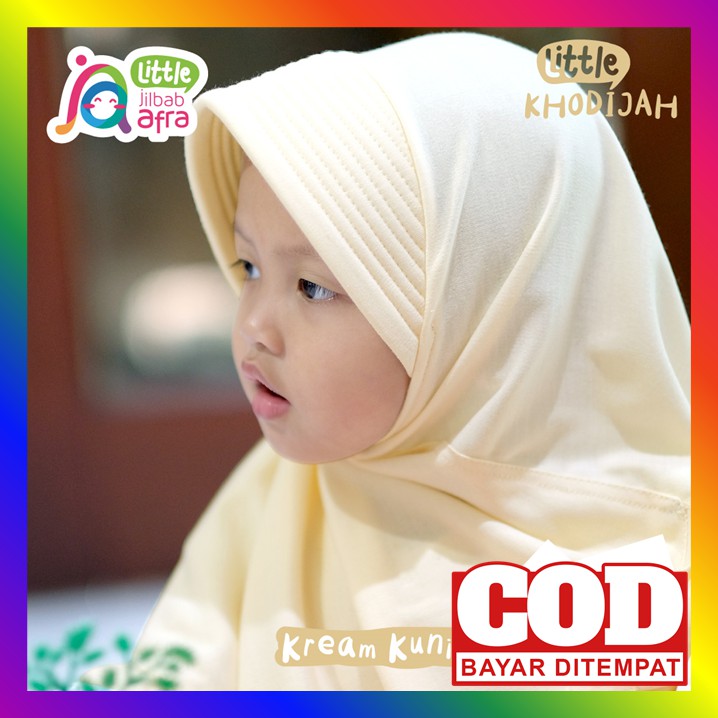 Jilbab Anak Sekolah Sd Kerudung Instan Anak TK Perempuan 2 3 5 7 Tahun Bahan Kaos Warna Krem Kuning 