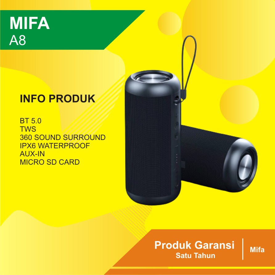MIFA A8 Bluetooth Speaker 30W Stereo IPX7 Wireless portable alt F7