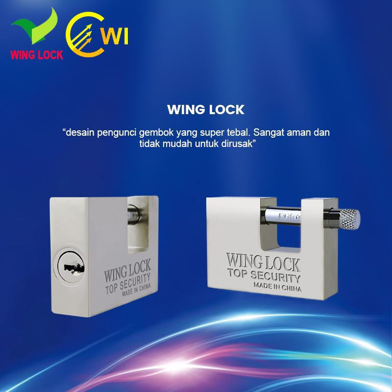 Gembox , Gembok , 94mm, 70mm Top Security , Gembox WingLock 94mm ,Gembok Anti Maling