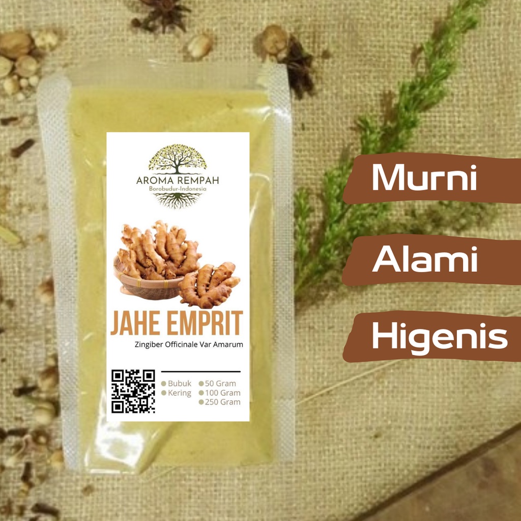 

JAHE EMPRIT BUBUK MURNI TANPA GULA REMPAH ORGANIK HERBAL KUALITAS PREMIUM