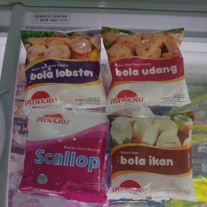 Minaku | Scallop | ikan salmon | bola udang |Lobster 200gr Frozen Food