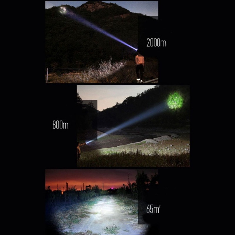 Headlamp Senter Kepala LED Rechargeable USB Sensor Waterproof 1200m