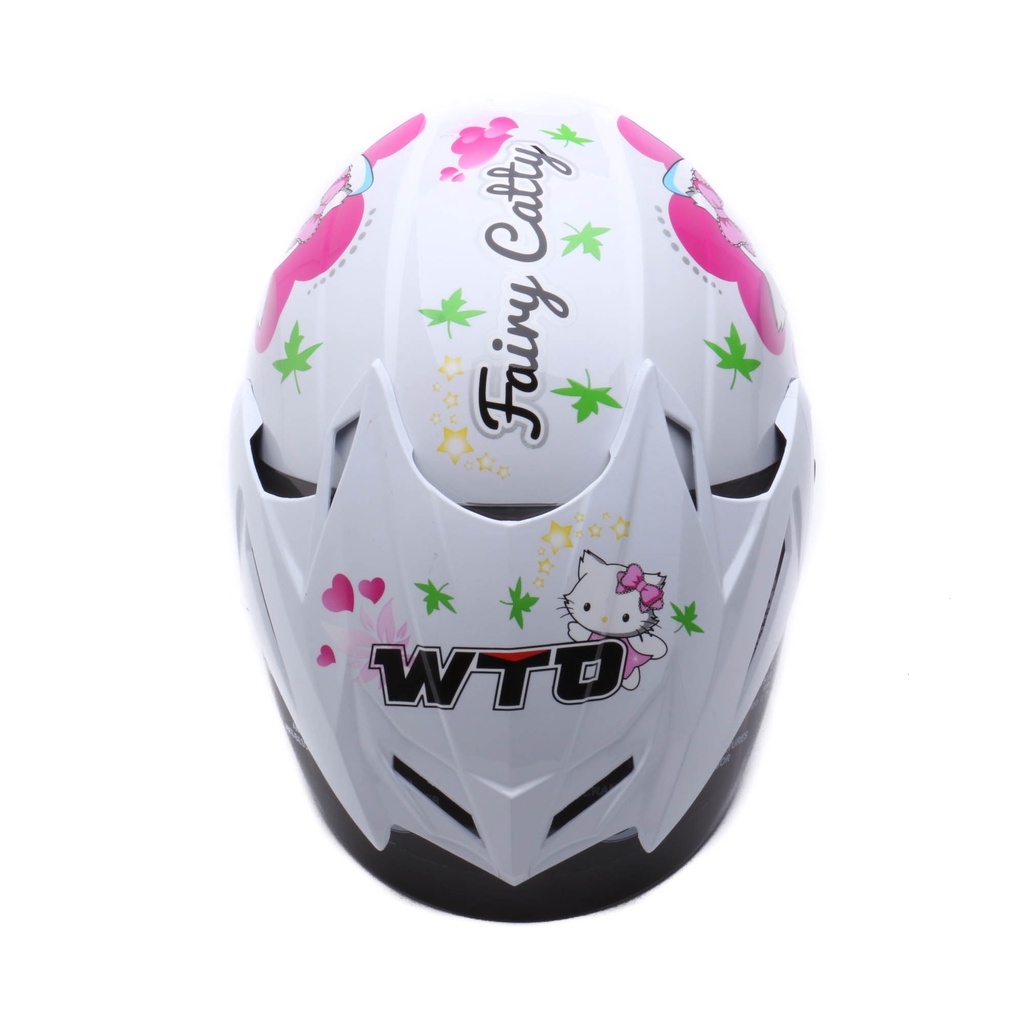 Helm WTO Z1R Pet - Fairy Catty - Putih - Half Face ALL SIZE