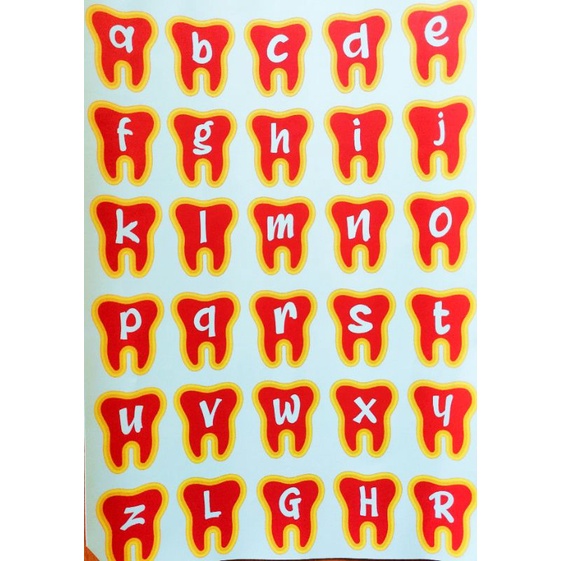 

STIKER ALFABET GIGI (STIKER LUCU ESTETIS JURNAL, SCRAPBOOK, LAPTOP, NOTEBOOK, MOBIL)