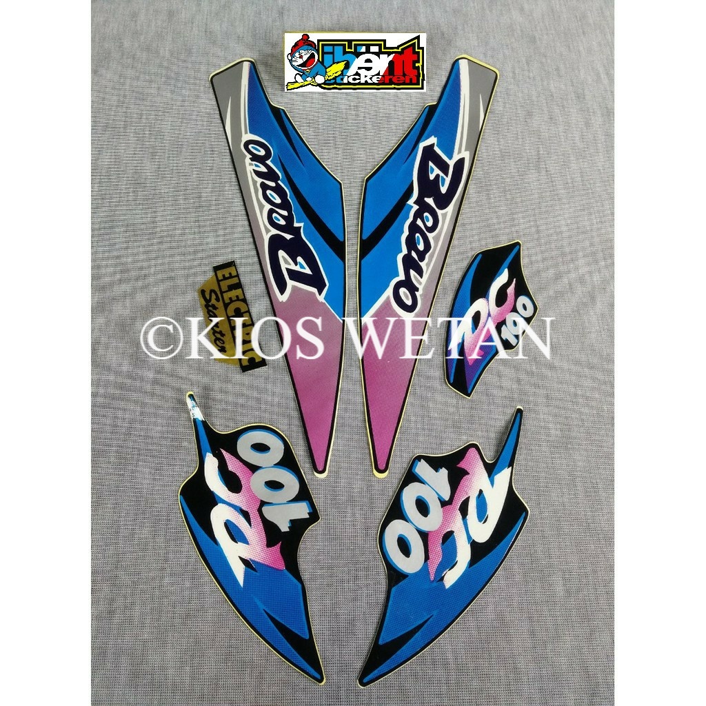 STRIPING RC100 BRAVO BIRU TAHUN 1996 STIKER SUZUKI RC 100 LIS STANDAR BODY
