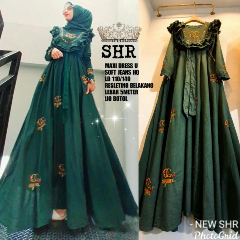 Dress Jeans Bordir Gucci Bunga ori SHR