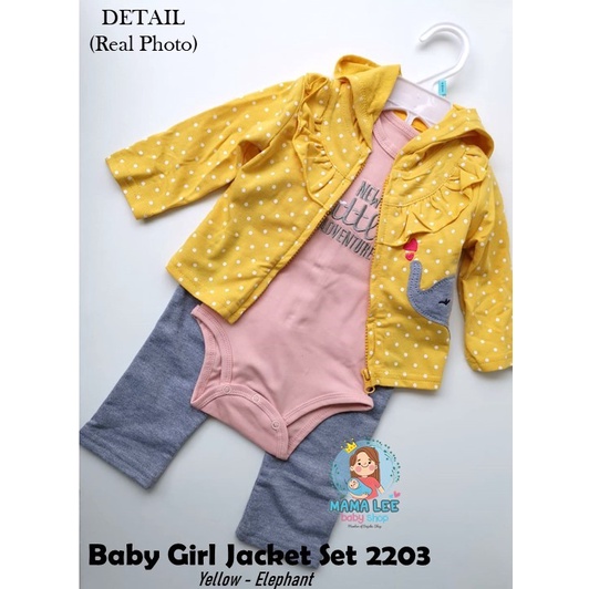 JACKET SET 3 IN 1 JC01  / BABY JACKET / JAKET BAYI / PAKAIAN BAYI JUMPER GIRL-5