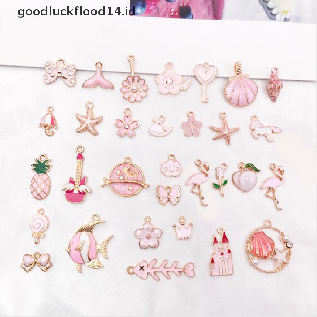 [OOID] 31Pcs/Set Fruit Animal Mixed Enamel Charms Pendants DIY Jewelry Making Craft ID