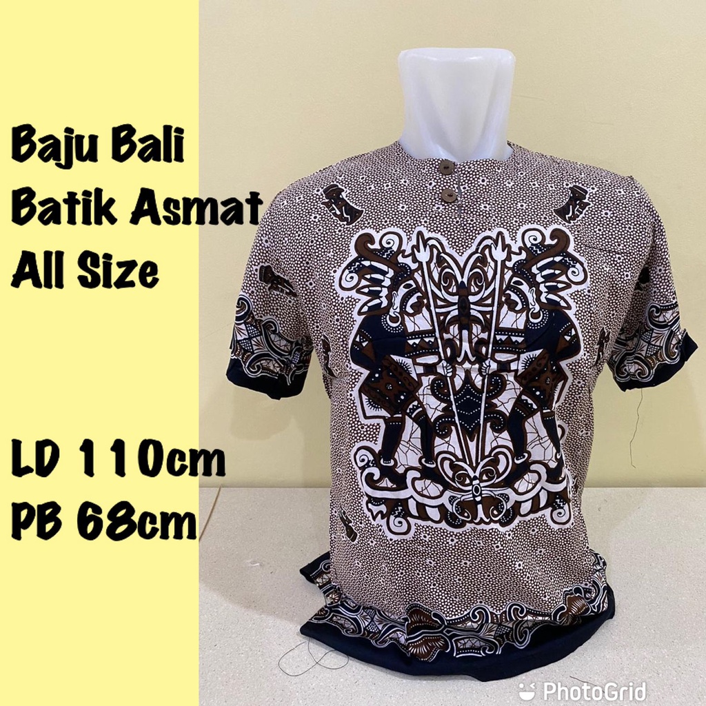 BAJU BALI PRIA MOTIF ASMAT DASAR WARNA ALLSZ