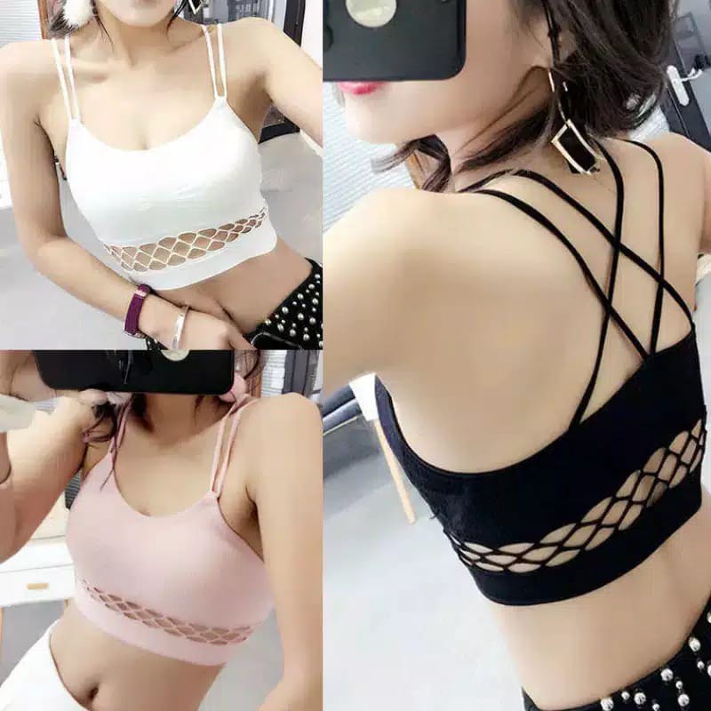 [Ready Stock] Sport Bra Fashion Wanita Sport Bra Model Jaring Sport Bra Yoga Bra