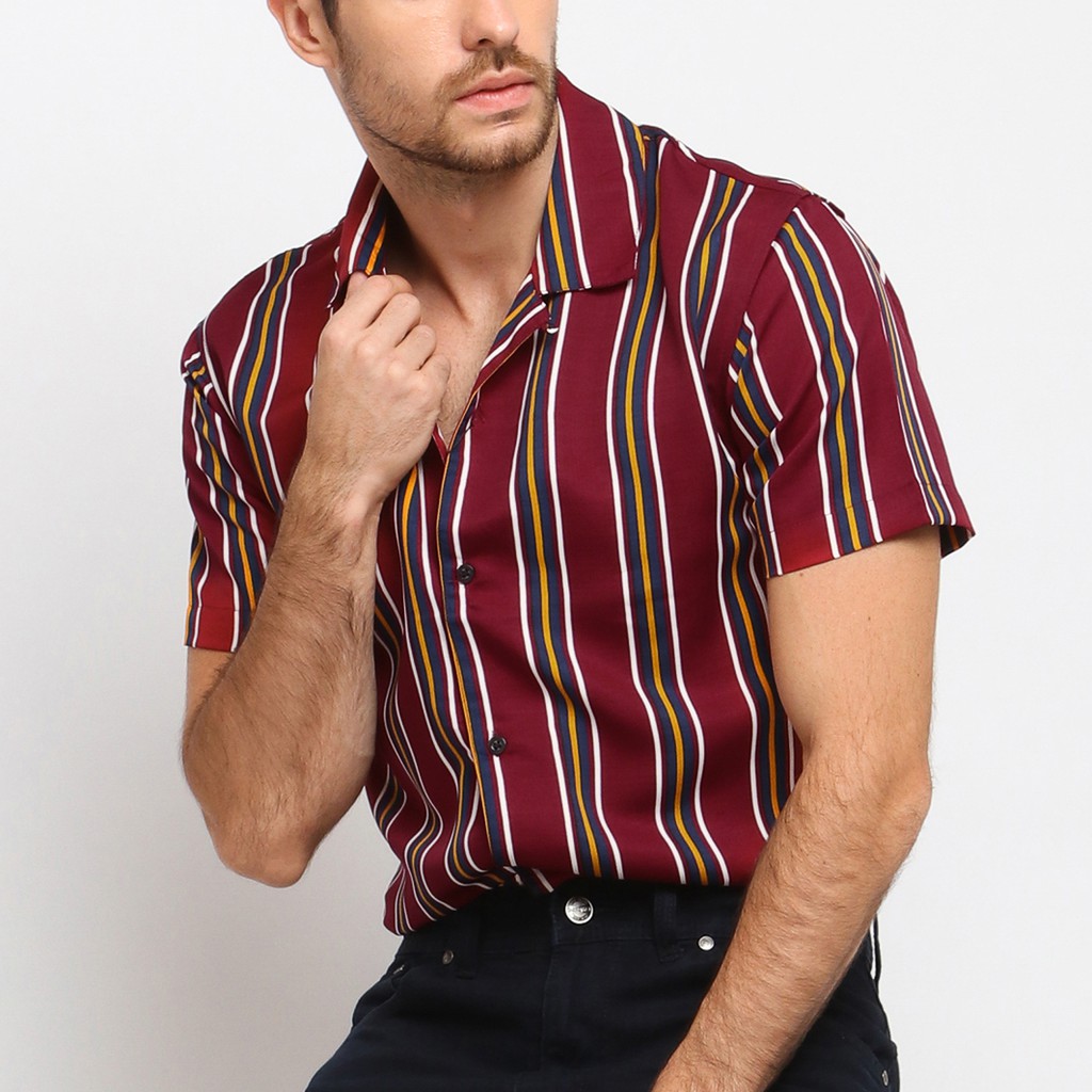 

VENGOZ Kemeja Stripe Pria - Jeska Casual Shirt