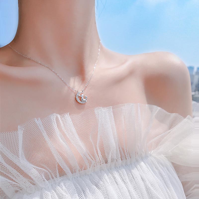Kalung Rantai Dengan Liontin Bentuk Bulan Little Prince Untuk Wanita
