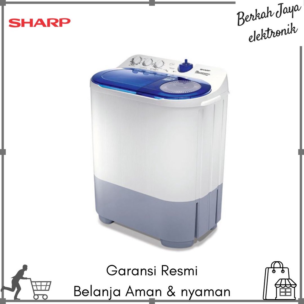 MESIN CUCI SHARP EST 77 DA 7KG 2 TABUNG 77DA 7 KG DOLPHIN LOW WATT