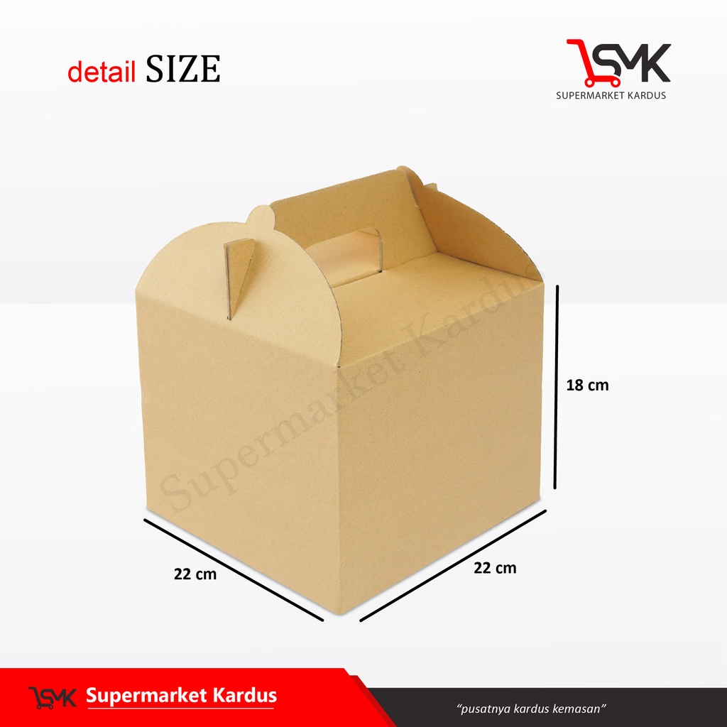 

Kardus Jinjing 22x22x18 cm (maya) Tenteng/Handle/Kardus/karton/Polos/buah/hampers
