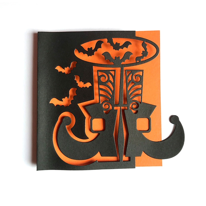 Zzz Cetakan Stensil Cutting Dies Motif Kelelawar Halloween Untuk Scrapbook / Craft Handmade DIY