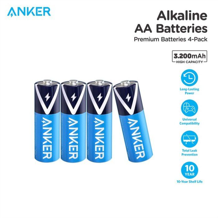 Anker Premium Baterai Alkaline AA SKU : B1810 ISI 4 PCS TIDAK ADA GARANSI