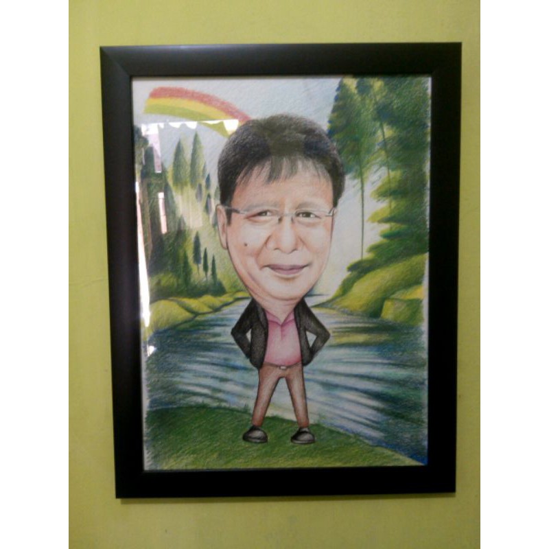 

lukisan karikatur pensil manual tradisional