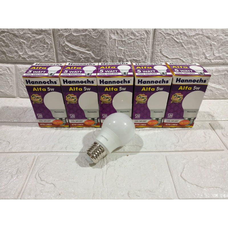 Hannochs Alfa 5 watt 5w Cahaya Putih