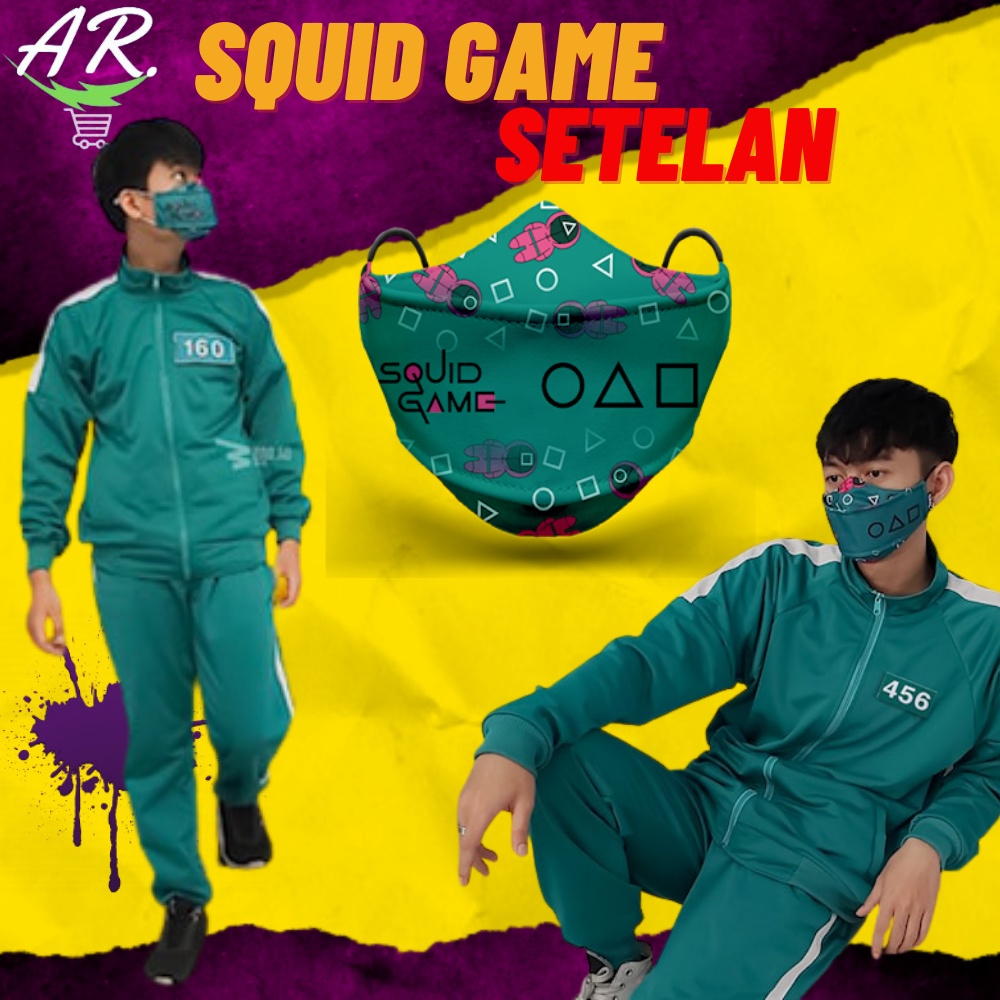 Stelan Jaket & Celana Training SQUID GAME GAMES Jacket SQUAD GAME Dewasa Ukuran Jumbo Oversize origi