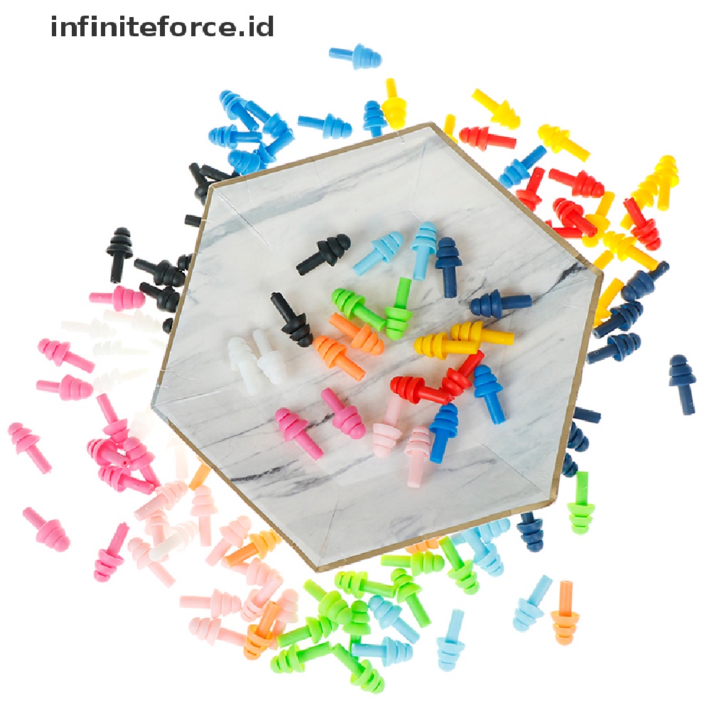 (infiniteforce.id) 12pcs / Set Earplug Silikon Anti Bising Nyaman Untuk Belajar / Tidur