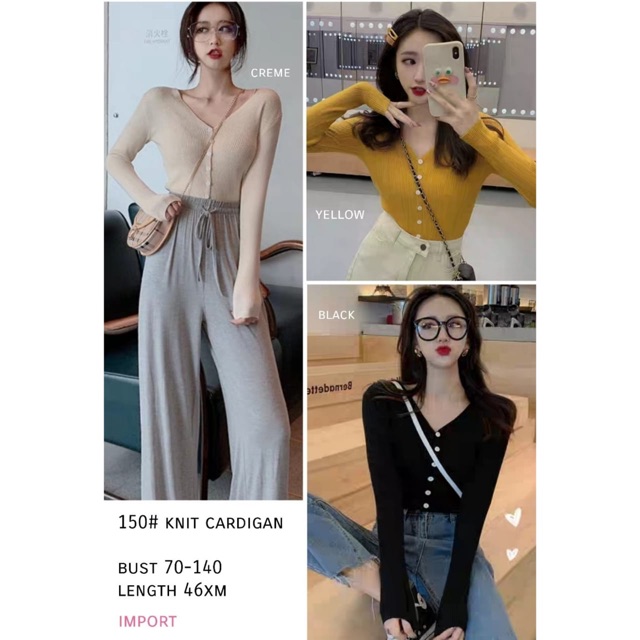 BM KNIT CARDIGAN CEWEK CARDI WANITA IMPORT LENGAN PANJANG