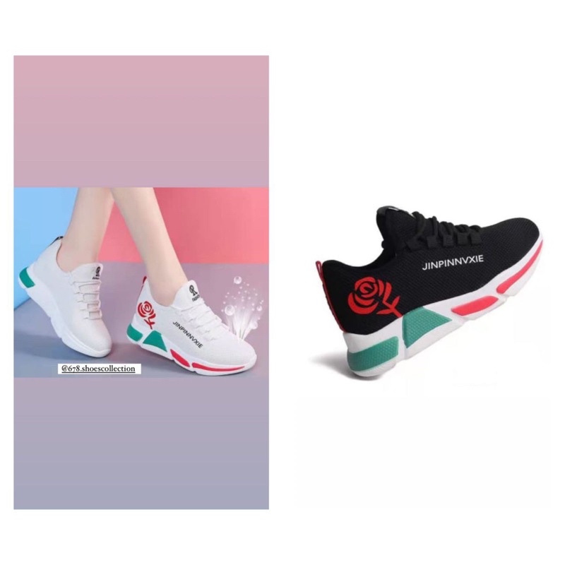 Sneakers Kasual Import Wanita Roses 107BW