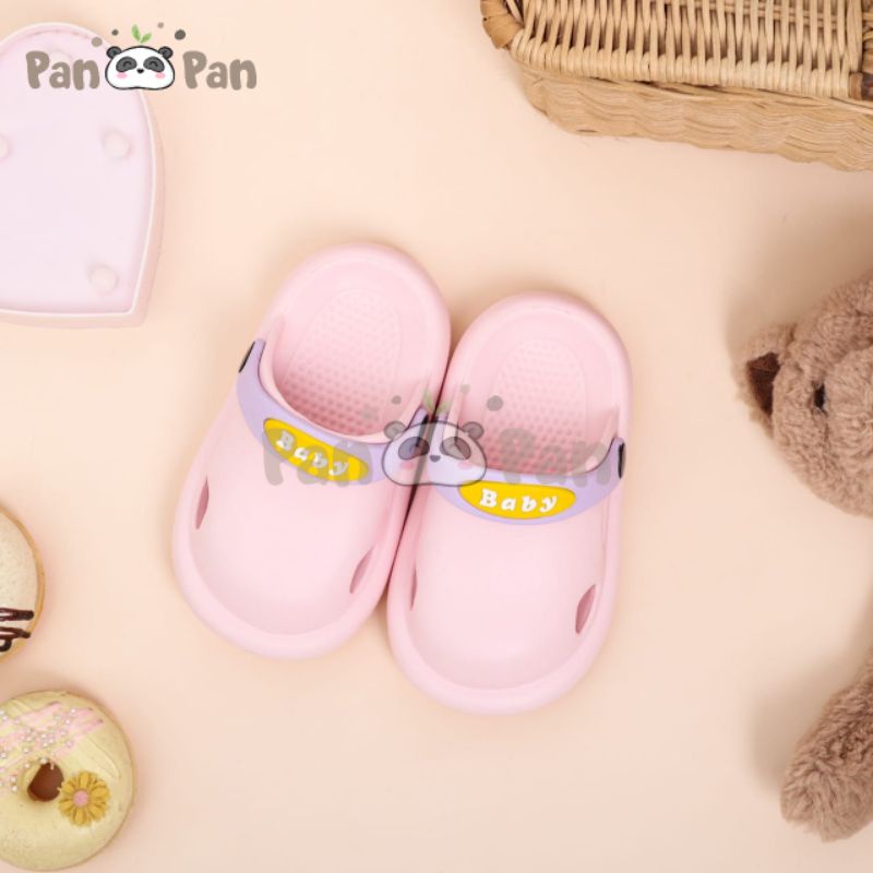 PanPan Sepatu / Sandal Anak Perempuan dan Laki-Laki / Sandal Bayi Lucu Polos Warna / Sandal Rumah