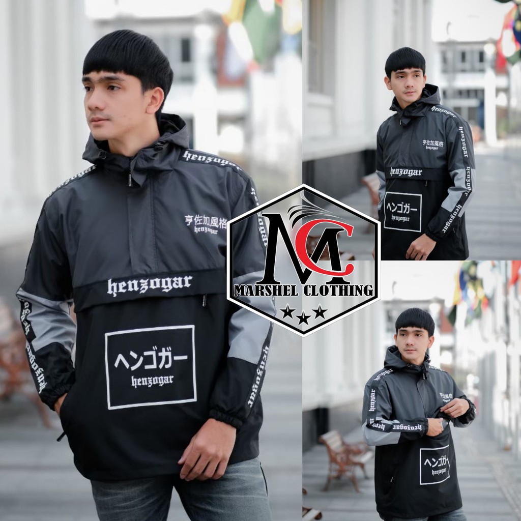 RCL - Jaket Cagoule Pria HGR - Jaket Parasut Saku Depan Terlaris