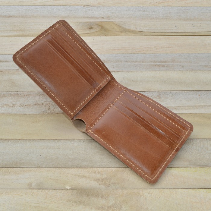 dompet pria kulit sapi asli warna tan type 2 | bifold wallet